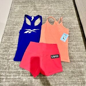 Reebok Blue Tank Top and Peach Tank Top